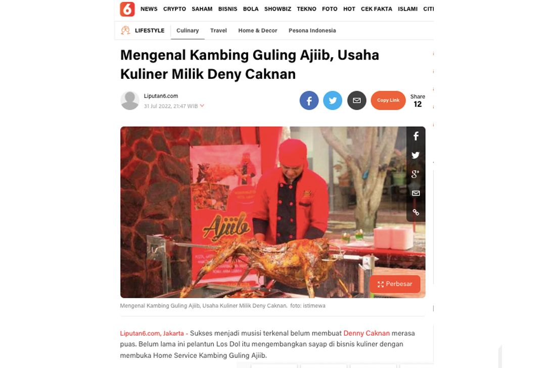 Kambing Guling Ajiib diliput media